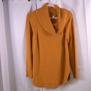 Moth Anthropologie Mustard Cowl Neck Sweater Women Medium Boho